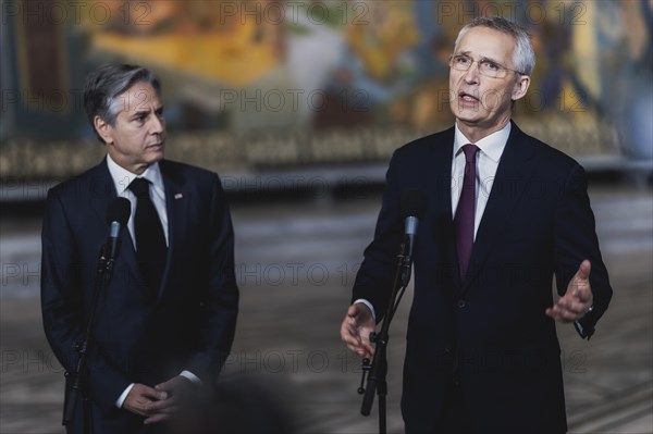 (R-L) Jens Stoltenberg, Secretary General of NATO, and Antony Blinken, Secretary of State of the United States of America, photographed at the NATO Foreign Ministers Meeting in Oslo, 01.06.2023., Oslo, Norway, Europe