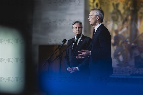 (R-L) Jens Stoltenberg, Secretary General of NATO, and Antony Blinken, Secretary of State of the United States of America, photographed at the NATO Foreign Ministers Meeting in Oslo, 01.06.2023., Oslo, Norway, Europe