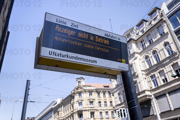 A display at the tram station U-Bahnhof Naturkundemuseum is out of order