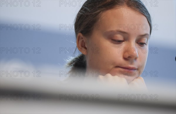 Greta Thunberg at a press conference at the COP in Bonn