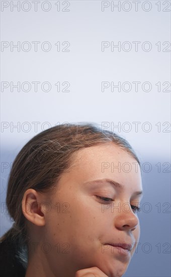 Greta Thunberg at a press conference at the COP in Bonn