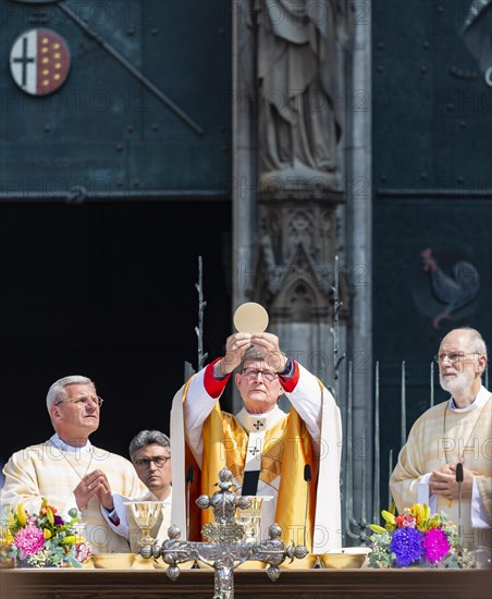 Corpus Christi procession on Roncalliplatz at Cologne Cathedral with Archbishop Rainer Maria Cardinal Woelki