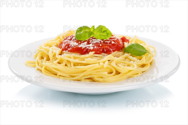 Spaghetti exempt isolated eat Italian pasta lunch dish with tomato sauce in Stuttgart