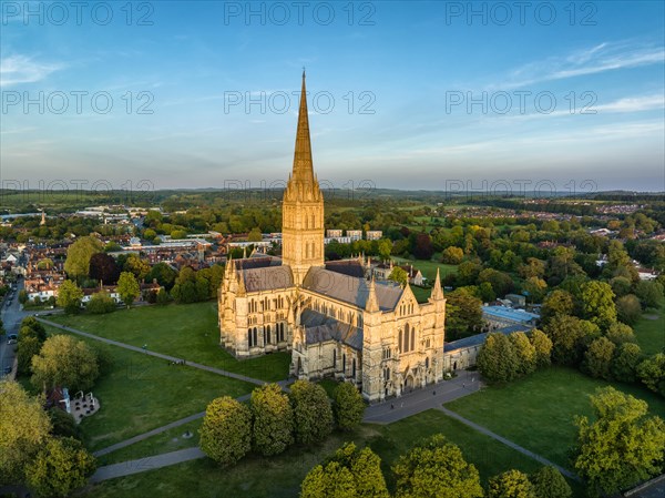 Aerial view of Salisbury Cathedral