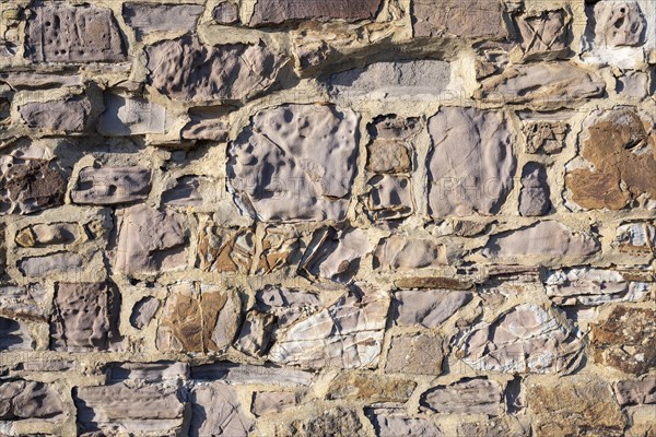 Wall stones of different types of stone