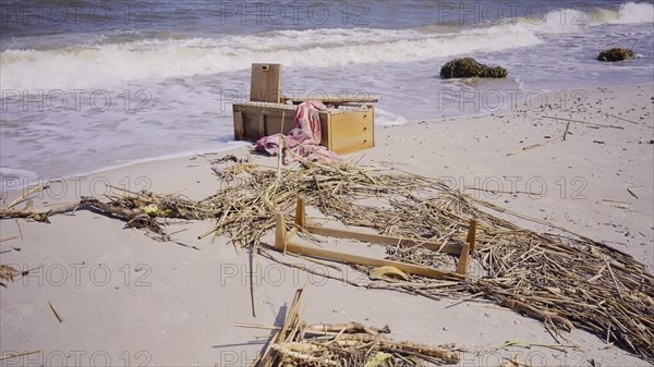 Furniture and other drifting debris has reached Black Sea beaches in Odessa