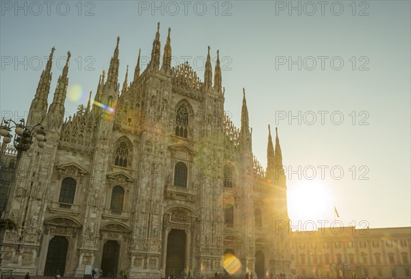 Cathedral with Sunbeam in a Sunny Day in City of Milan