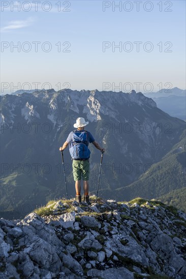 Mountaineer on a ridge path