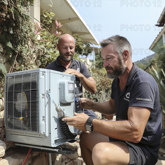 Handyman install a heat pump