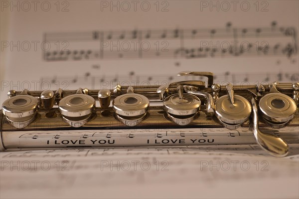 Flute with lettering I Love You