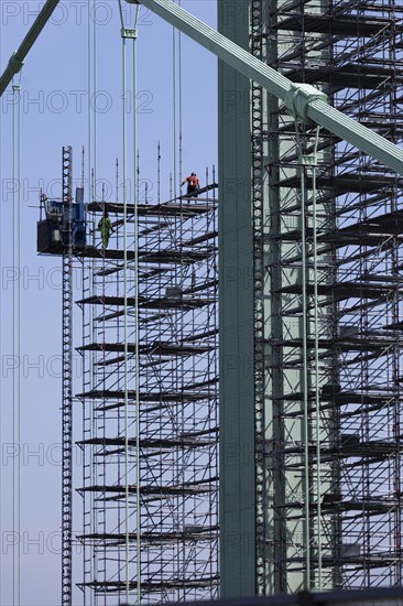 Bridge renovation of the Rhine bridge Cologne-Rodenkirchen or Rodenkirchener Bruecke