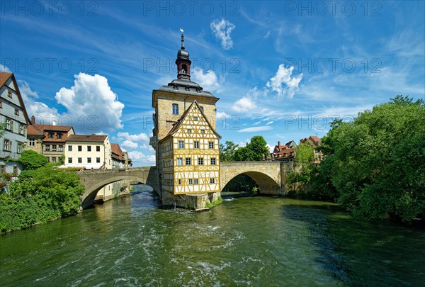 Old town hall on the river Pegnitz