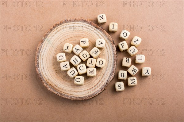 Letter cubes of Alphabet made of wood