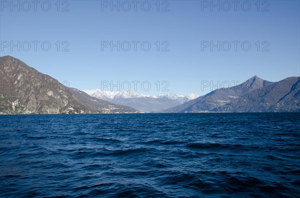 Lake Como with Snow-capped Mountain in Lombardy