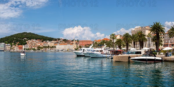 Promenade at the Old Town on the Mediterranean Sea Vacation Panorama in Split