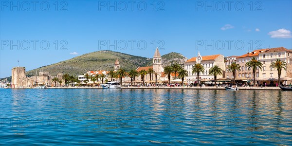 View of the old town of Trogir on the Mediterranean Sea Holiday Panorama in Trogir