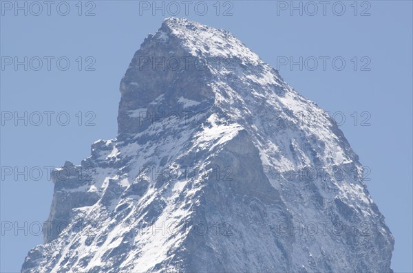 Top of a snow-capped mountain Matterhorn