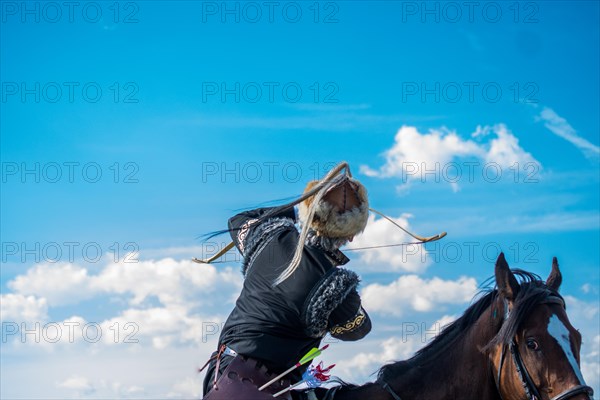 Ottoman archer riding and shooting on horseback