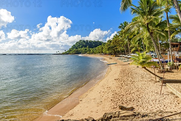 Concha beach in the urban area of Itacare on the coast of Bahia is one of the main leisure spots for tourists