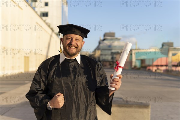 Man recent graduated