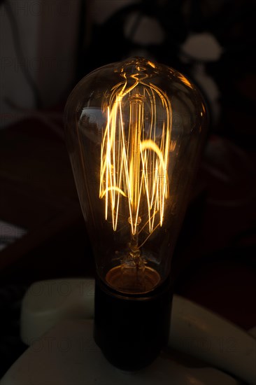 Decorative style filament light bulbs in view