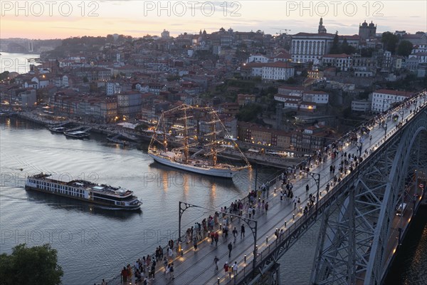 City view at dusk