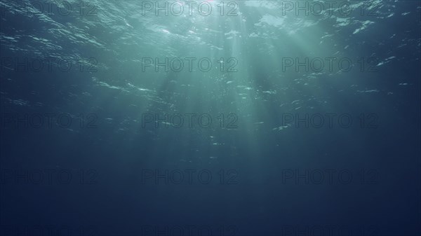 View of sun light from blue abyss