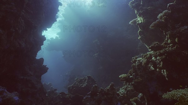 Coral caves on sunny day in bright sunlight