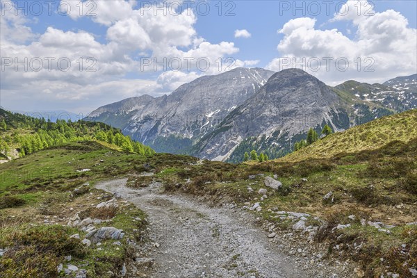 Hiking trail with view of the Weisseck