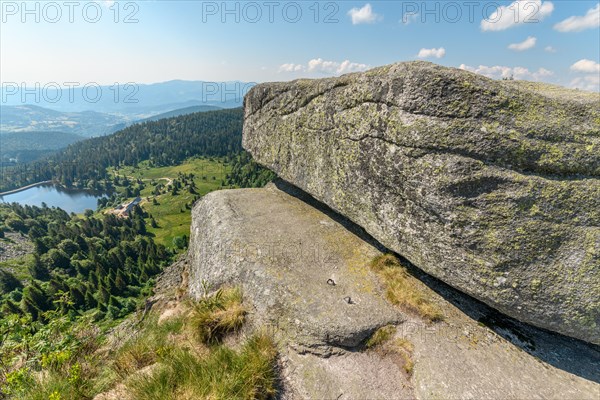 Granite rocks in the High Vosges in spring. Forlet