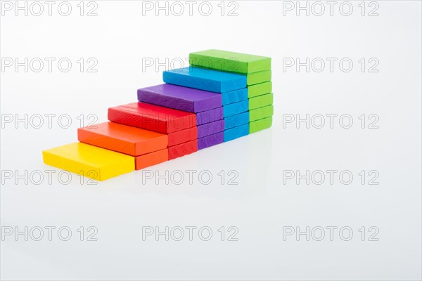 Multi color domino on white background