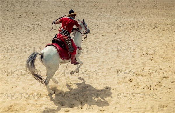 Ottoman archer riding and shooting on horseback