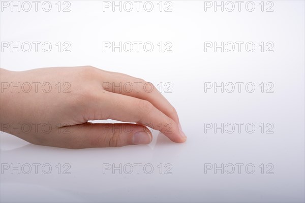 Hand holding on a white background