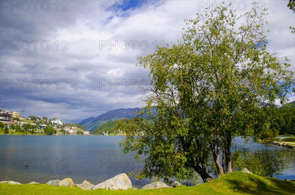 St Moritz Alpine Lake and Mountain in Grisons