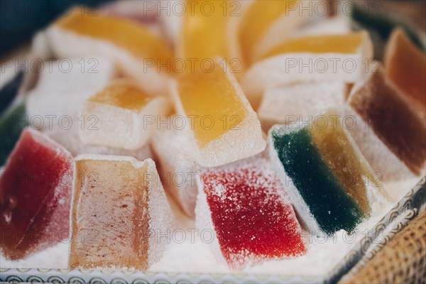 Load of traditional turkish delight lokum sugar coated soft candy