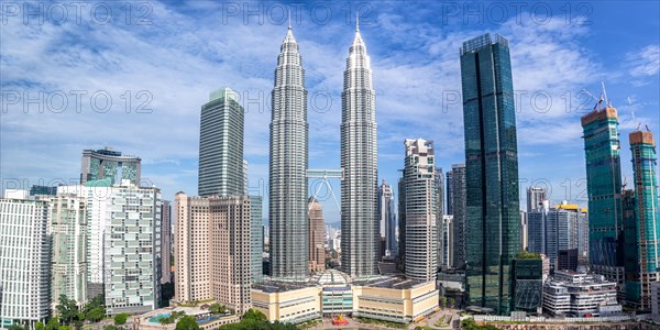 Petronas Twin Towers Skyscrapers KLCC Skyline Panorama of Kuala Lumpur