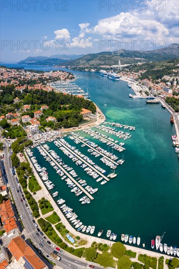 Marina and Harbour by the Sea Holiday Dalmatia Aerial View in Dubrovnik