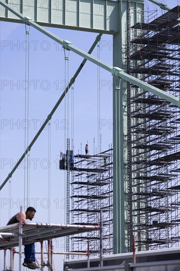 Bridge renovation of the Rhine bridge Cologne-Rodenkirchen or Rodenkirchener Bruecke