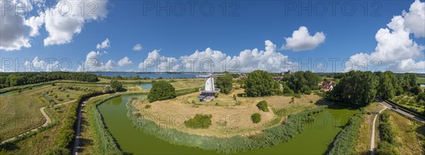 Aerial view with the windmill De Koe