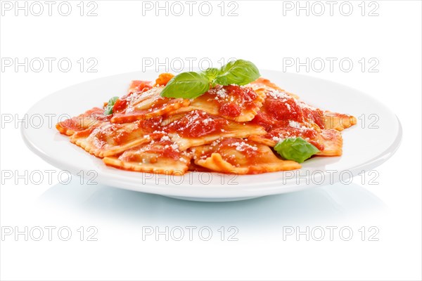 Ravioli Italian pasta exempt isolated eat lunch dish with plate in tomato sauce in Stuttgart