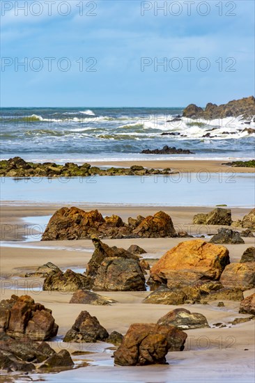 Deserted and rocky beach called Prainha located in the city of Serra Grande on the south coast of the state of Bahia