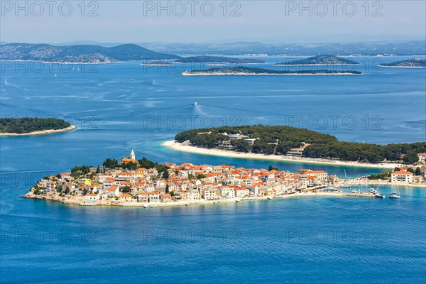 Primosten town on a peninsula in the Mediterranean Sea Holidays in Primosten