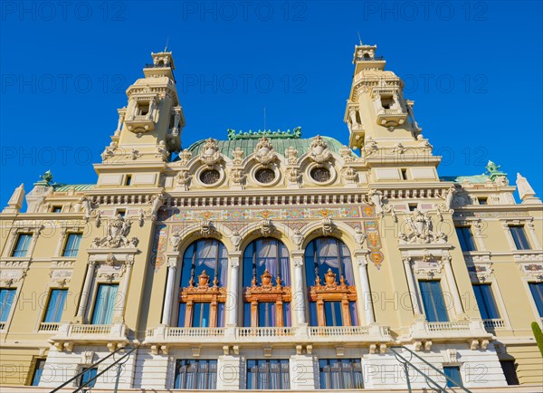 Casino with Clear Blue Sky in a Sunny Day in Cote d'azur in Monte Carlo