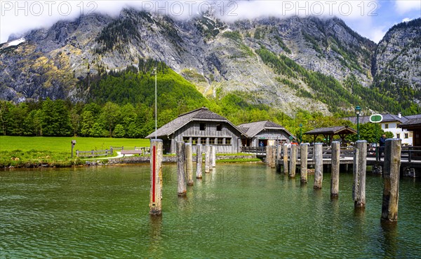 Wooden pegs at the jetty in Sankt Bartholomae