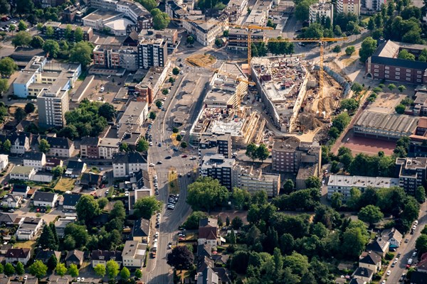 New construction of the Hertener Hoefe shopping centre on Kaiserstrasse. North Rhine-Westphalia