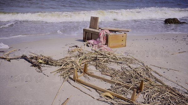 Furniture and other drifting debris has reached Black Sea beaches in Odessa