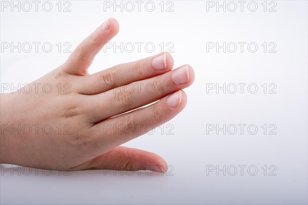 Hand holding on a white background