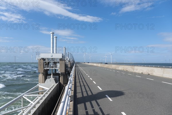 Dam road of the Oosterschelde Barrage