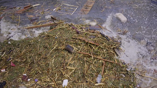 Window frame of house and other drifting debris has reached Black Sea beaches in Odessa