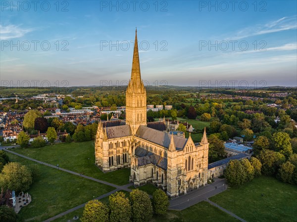 Aerial view of Salisbury Cathedral